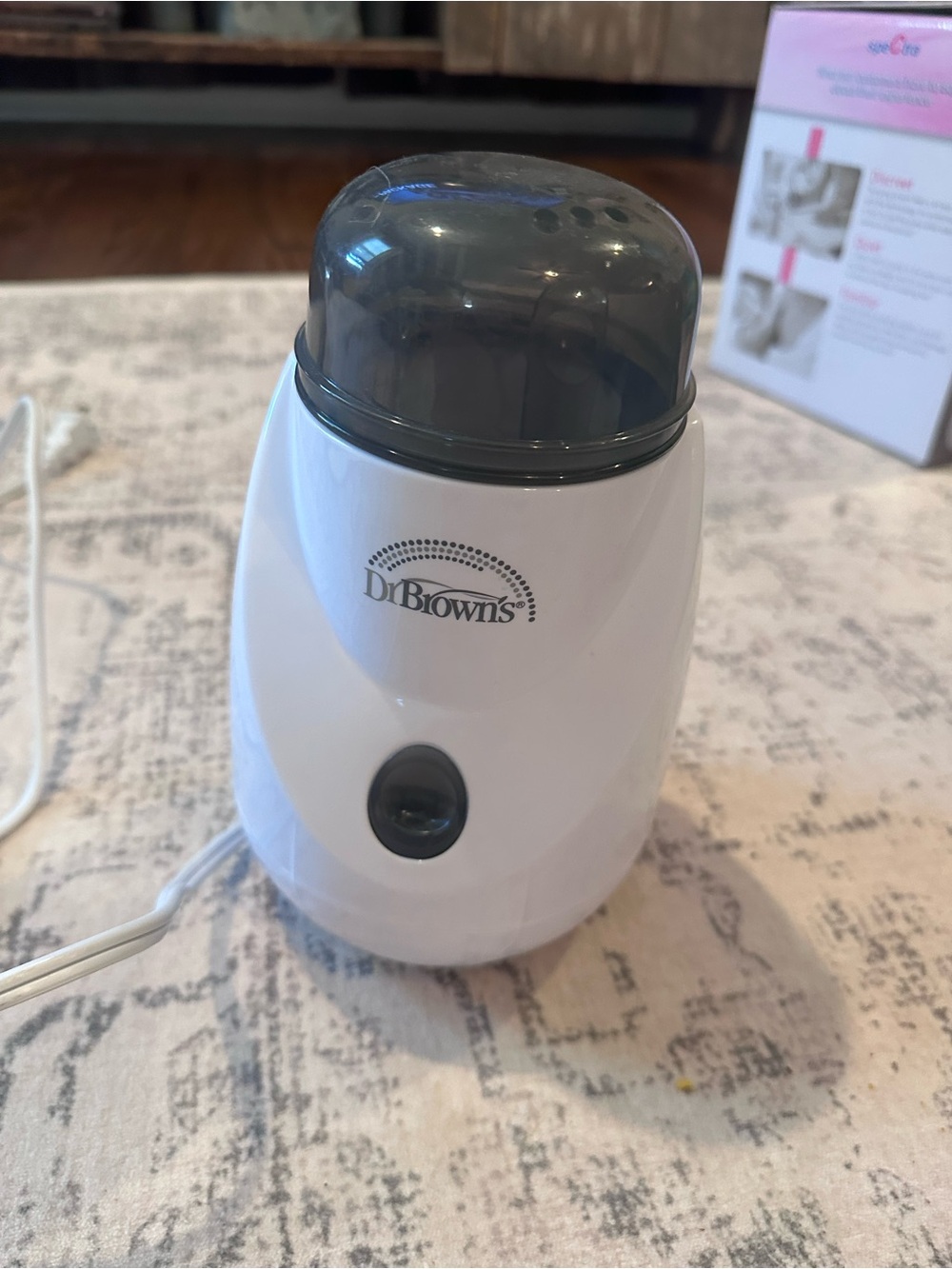 Dr. Brown's White Baby Bottle Warmer with Gray Lid